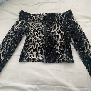 Hot Kiss Black and White Animal Print Top